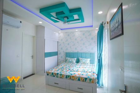 Light blue and white bedroom theme